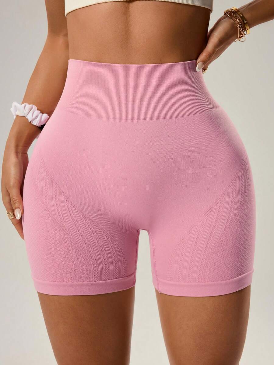 SHEIN 4件組 女款針織無縫舒適彈性運動服 黑色/深棕色/淺灰色/蓮花粉,適合跑步、單車、健身、戶外休閒穿著,春夏秋冬四季適用,新款熱銷 - 彩色 - 查看 1
