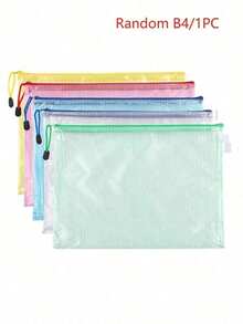 5pcs Office Transparent Storage Hand-Held Zipper Bag Student Information Bag Zipper Pocket For Sorting And Storage - Perfect For Cross-Stitch, Puzzle Games, Travel, School, Board Games And Office Supplies - Letter Size A4,Back To School - Multicolor - View 27