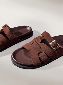 Solecia Women Shoes Spring/Summer Fashion Brown Comfortable Flat Beach Sandals, Vacation Style - Rust Brown - View 5