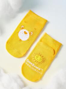 SHEIN X Care Bears 6雙女童純棉柔軟透氣吸濕襪，可愛卡通圖案，適合四季穿著，適用於學校與戶外活動 - 彩色 - 查看 7