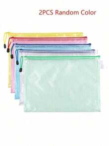5pcs Office Transparent Storage Hand-Held Zipper Bag Student Information Bag Zipper Pocket For Sorting And Storage - Perfect For Cross-Stitch, Puzzle Games, Travel, School, Board Games And Office Supplies - Letter Size A4,Back To School - Multicolor - View 22