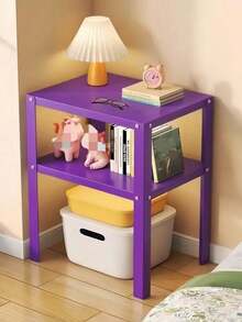 1pc Space-Saving Simple Iron Bedside Shelf, Bedside Table, Nightstand, Assembly Required - Multicolor - View 13