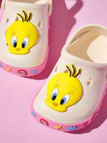 LOONEY TUNES X SHEIN 可愛卡通米色幼童休閒園藝鞋，輕便舒適 EVA 材質，女童適用，適合春夏海灘度假、戶外與室內穿著 - 白色 - 查看 2