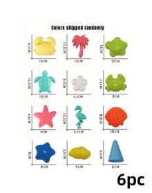MINKOJA 6PCs Nordic Style Complete Beach Sand Toy Set With Ice Cream Molds - Multicolor - View 12