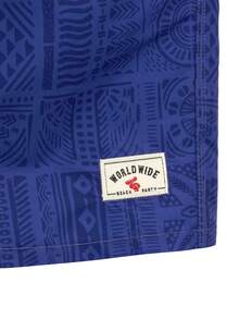 CoralVoy Pantalones cortos de playa con cordón, bolsillo con parche y patrón geométrico para hombres - Azul Marino - Ver 6