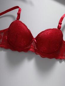 EmpressEnvy Set pakaian dalam berenda renda - Burgundy - View 5