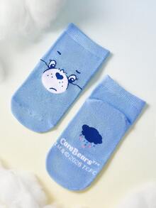 SHEIN X Care Bears 6雙女童純棉柔軟透氣吸濕襪，可愛卡通圖案，適合四季穿著，適用於學校與戶外活動 - 彩色 - 查看 4