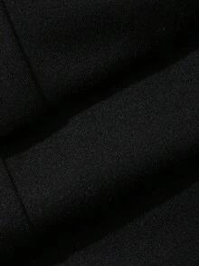 DAZY Women's Korean Style Casual Solid Color Ruffle Hem Long Pants - Black - View 3