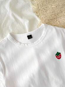 Tseoso 1pc Solid Form Fitted Tee 95% Cotton - Multicolor - View 4