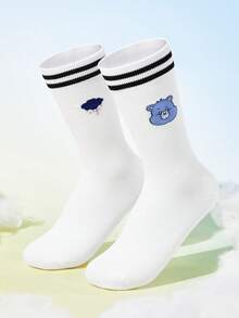 SHEIN X Care Bears 1雙女款筒襪 - 白色 - 查看 4