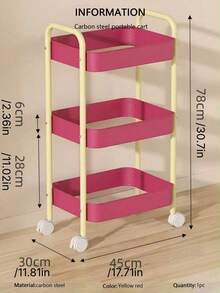 Multi Functional Shopping Cart - Mobile, Heavy-Duty, Multi-Purpose Storage Display Rack (Perfect For Snacks, Vegetables, Towels, Books, Cosmetics, Etc.) | Equipped With Casters, Easy To Assemble | Perfect For Kitchens, Bathrooms, Living Rooms, Etc - Multicolor - View 12