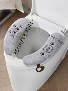 Joivida Vỏ bọc bồn cầu hoạt hình Comfort - Thảm dày, ấm, chống trượt cho mọi mùa, dễ vệ sinh, có đế, phụ kiện phòng tắm - Nhiều màu - Xem 2