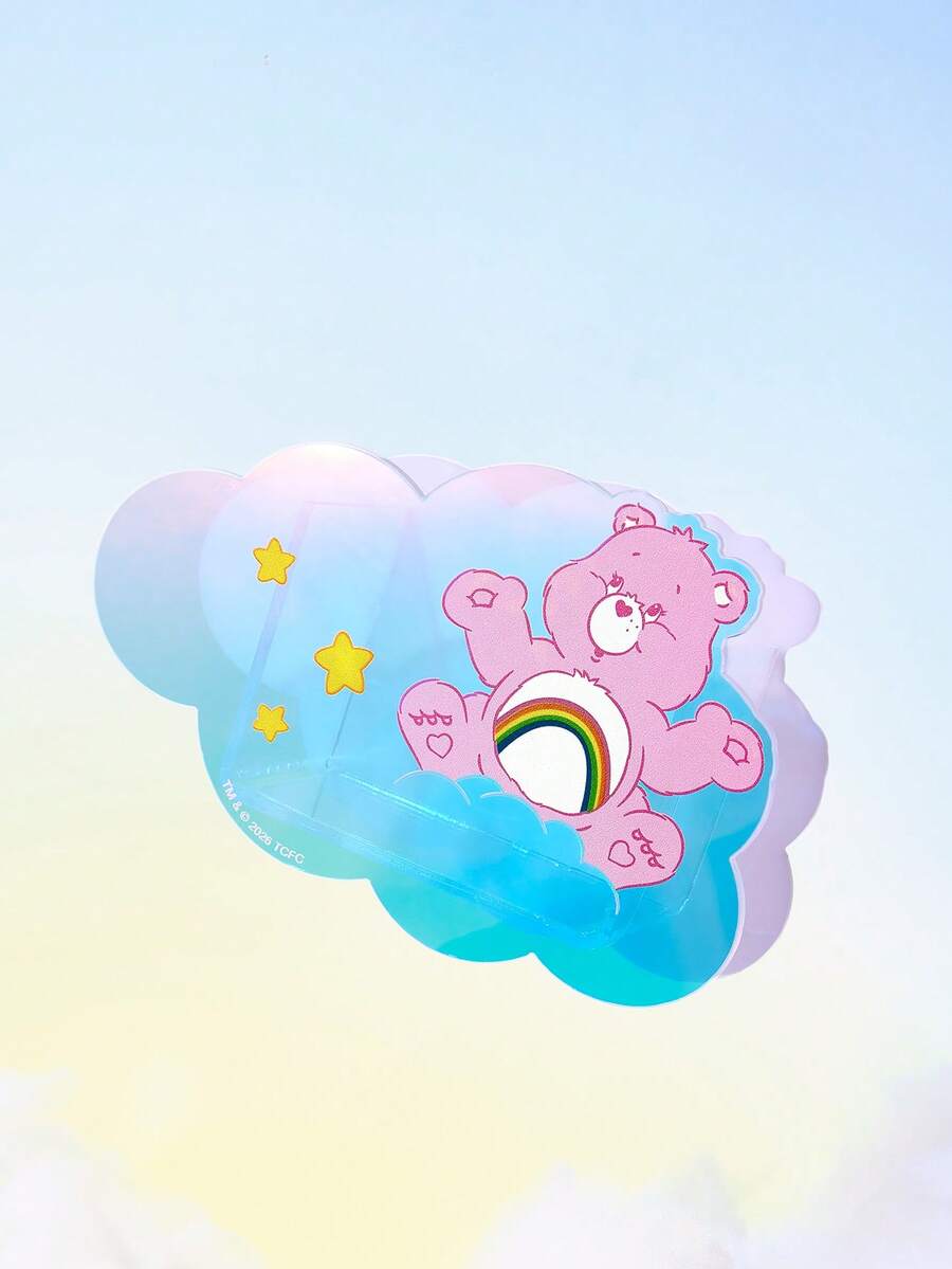 SHEIN X Care Bears 卡通鳳梨屋透明壓克力桌面收納盒,可愛桌面儲物盒,適用於化妝刷、文具與化妝品,適合女孩、學生與辦公室人員 - 彩色 - 查看 1