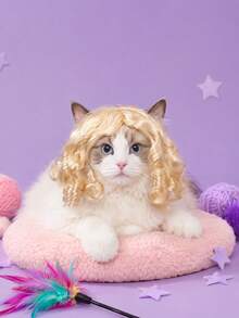 PETSIN 1PC Judge Style Pet Curly Wig For Dogs And Cats, Long Wavy Hair Costume Headpiece, Holiday Party Cosplay Dress Up Accessory, Funny Pet Photo Prop For Halloween Christmas, Perfect Gift For Pet Lovers - Multicolor - View 14