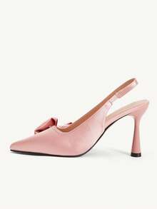 CUCCOO CHICEST Sepatu Hak Lancip Elegan Wanita dengan Hiasan Pita, Imut dan Romantis, Cocok untuk Beraktivitas di Luar Rumah, Kencan, Minum Teh Sore, Pesta, Hari Valentine - Baby Pink - View 5