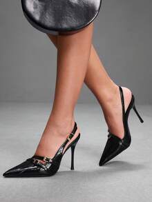 CUCCOO SZL Women's Fashionable Elegant Commuting Closed Toe High Heels For Christmas - Bamboo leaf green black - View 3