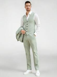 SIGLOCORE Hombres con botón delantero Blazer & Chaleco & Pantalones de traje - verde menta - Ver 6