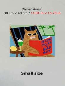 Joivida Fun Cat Print Posters, Frameless Cute Cartoon Cat Wall Decorations, Home Decorations, Party Decorations, Bohemian Wall Decorations, Aesthetic Room Decorations, Office Wall Decorations, Holiday Birthday Gifts - multicolor - View 17