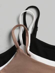 SHEIN 驚喜禮盒 [隨機 6 件商品，發送 3 件]青少年女孩背心與細肩帶背心，休閒舒適抓皺腰細肩帶背心，3 件套組 - 彩色 - 查看 7