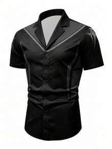 Gym Rark Men's Fashion Minimalist Single-Breasted Short Sleeve Sports Shirt - Multicolor - View 1