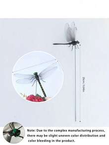 10pcs Realistic Dragonfly Decor, 3D Dragonfly Garden Stake, Dragonfly Garden Ornament, Yard Decoration, Movable Dragonfly Stake, Modern Dragonfly Design Garden Decor With Stem, Suitable For Garden/Shop/Home Wall Dec - multicolor - View 5