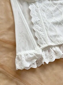 Soleia New Back To School Casual Cottagecore Vacation Western Beach Wedding Guest Graduation Brunch Women's St. Patrick's Day Spring Break Easter - White - View 4
