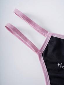 HELLO KITTY AND FRIENDS | SHEIN Women's Cartoon Print Hollow Design Lingerie Set - Black - View 4