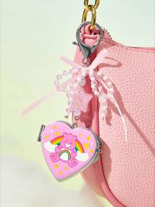 SHEIN X Care Bears 時尚心形鏡子鑰匙圈包飾吊飾，紀念品收藏品，適用於禮物、錢包、書包、背包、汽車配件 - 彩色 - 查看 5