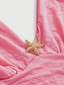ROMWE Avant Vestido casual de talla grande de unicolor con escote halter y espalda descubierta - Rosa - Ver 7