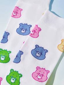 SHEIN X Care Bears Shein X Carebears 聯名中筒襪 吸汗柔軟 1雙 - 白色 - View 3