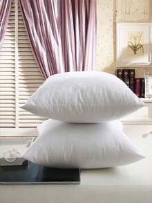 2 buah Isian Bantal Bulu Angsa Putih, Sarung Katun Persegi, Lembut & Empuk, Dapat Dicuci, Cepat Kembali ke Bentuk Semula, Bebas Serat & Bernapas, Inti Bantal Dekorasi Rumah - Putih - View 8