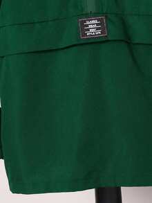 SHEIN 小男孩字母拼接連帽衫與長褲休閒套裝 - 綠色 - 查看 8