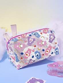SHEIN X Care Bears 彩色卡通熊印花透明PVC化妝包，大容量且防水，適合日常使用與旅行 - 彩色 - 查看 2