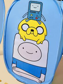 ADVENTURE TIME X SHEIN Panier de rangement pliable en fibre de polyester - Panier de rangement portable escamotable, boîte de rangement multifonctionnelle pour la maison, convient pour les vêtements, les jouets, le tri des articles divers, léger, durable et facile à nettoyer, convient pour la chambre, le salon, la salle de bain, le dortoir, - Ordre bleu clair - Voir 5