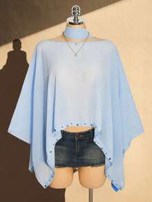 SHEIN ICON 女款棕色西式度假風性感休閒 - 淺藍色 - 查看 1