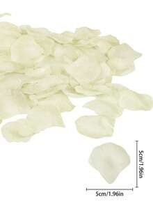 100/500/1000/2000pcs Artificial Silk Rose Petals Decor, Black, Suitable For Wedding, Party, Halloween Decoration, Gift Box Filler, Romantic Rose, Proposal And More Occasions - milky white - View 3