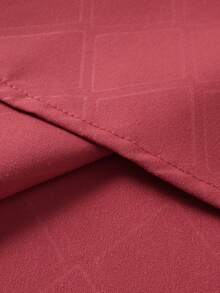 Manfinity Mode Men Diamond Quilted Regular Shoulder Summer Front Button Casual Versatile Short Sleeve Shirt, Formal - Red - View 6