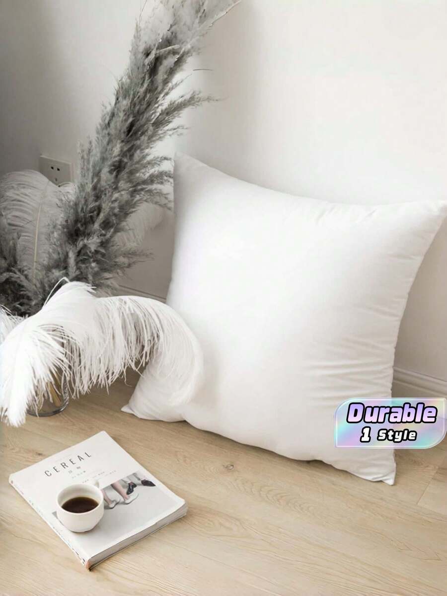 2 buah Isian Bantal Bulu Angsa Putih, Sarung Katun Persegi, Lembut & Empuk, Dapat Dicuci, Cepat Kembali ke Bentuk Semula, Bebas Serat & Bernapas, Inti Bantal Dekorasi Rumah - Putih - View 1
