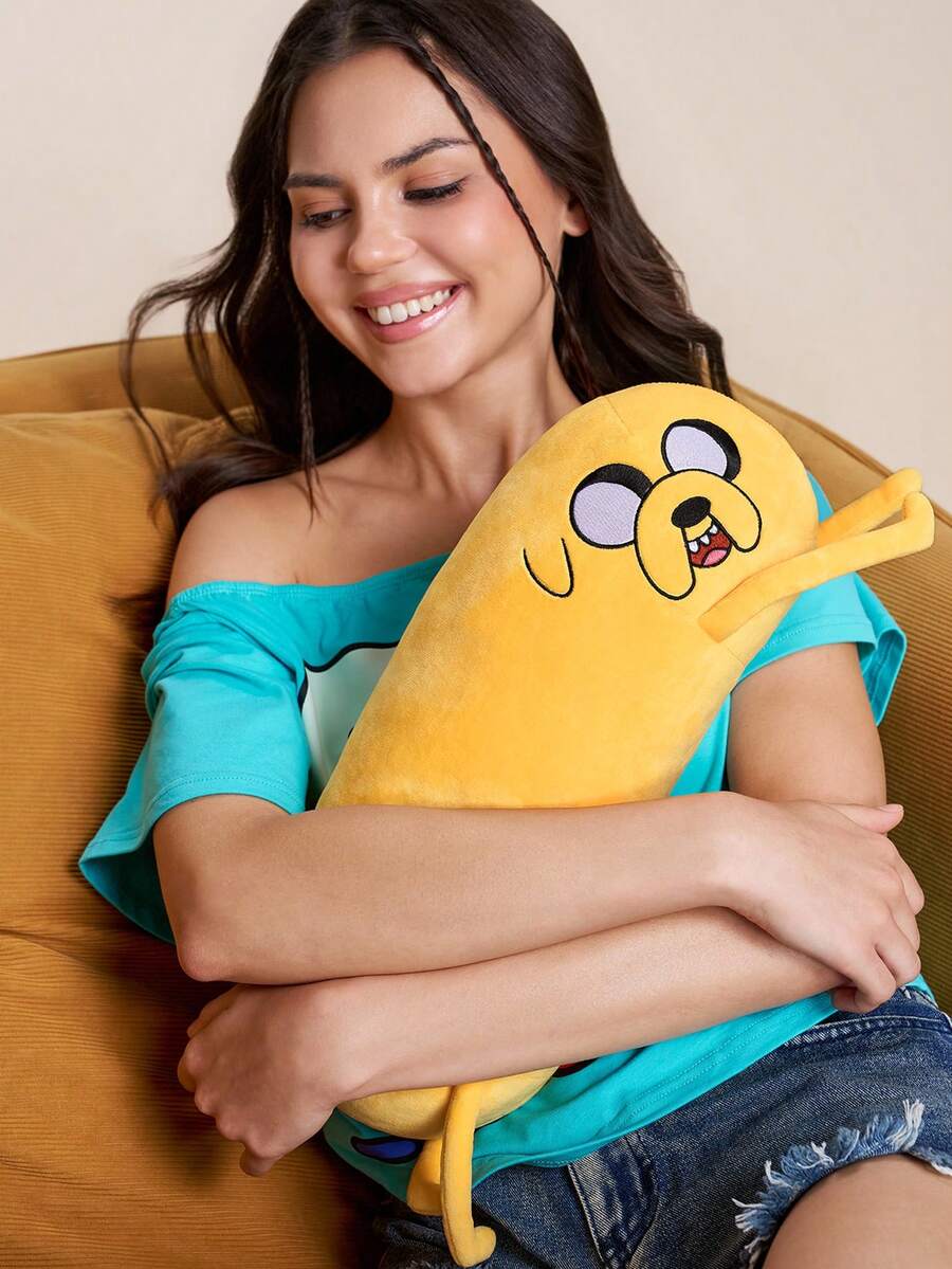 ADVENTURE TIME X SHEIN قطعة واحدة دمية كرتونية محشوة، مصنوعة من مادة ناعمة مع تطريز رائع، يمكن وضعها على الأريكة أو في السيارة للديكور، مناسبة كهدية - متعدد الألوان - مشاهدة 1