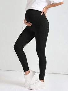 Modmama Maternity Solid Color Stretchy Knitted Leggings - Multicolor - View 5