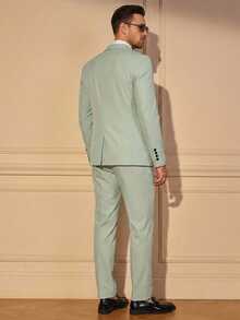 SIGLOCORE Hombres con botón delantero Blazer & Chaleco & Pantalones de traje - verde menta - Ver 2