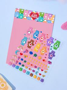 SHEIN X Care Bears 可愛彩虹熊 3D 亮片美甲貼紙，多用途水轉印貼，適用於美甲藝術、水瓶、文具與筆記本，DIY - 彩色 - 查看 2