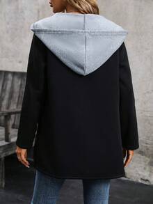 Yalmera Women's Patchwork Hooded Casual Jacket Fall Winter Cloth For Women - Multicolor - View 2