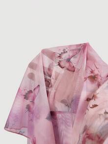 SHEIN MOD 大尺碼女款花卉印花掛脖繫帶休閒派對洋裝 - 彩色 - 查看 8