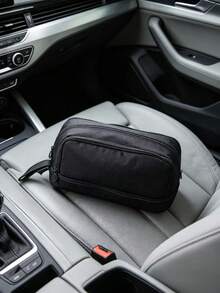 Large Capacity 4 Compartments Multi-Layer Zipper Stationery Bag, Standable On Desktop, Portable With Handle, Suitable For Office, School, College, Adults, Black, Back-To-School Gift, School Supplies, Pencil Pouch, School Bag - Multicolor - View 9