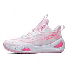 Unisex Mismatched Color Basketball Shoes, Summer Breathable Mesh Sneakers, Non-Slip Athletic Trainers For Outdoor Sports, Professional Training & Competition - Pink - View 11