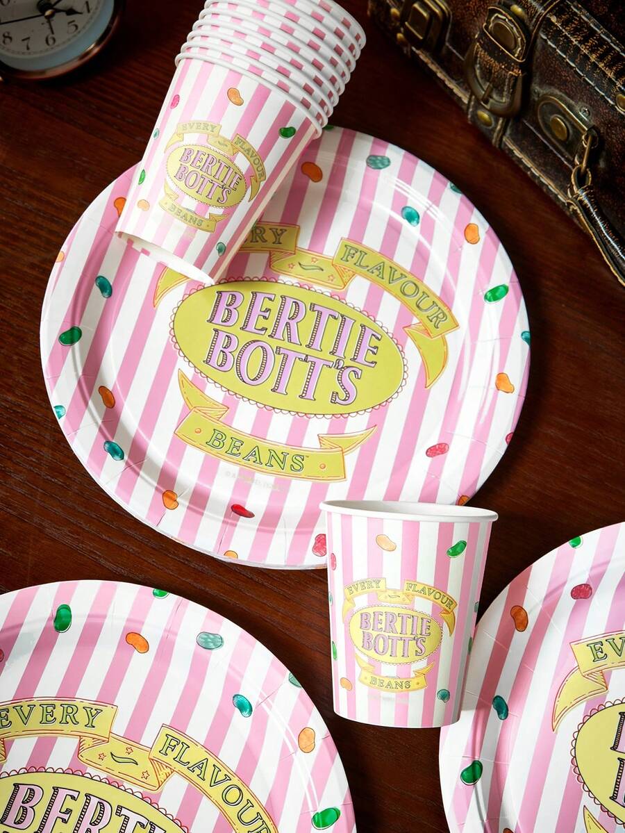HARRY POTTER X SHEIN Vaso de papel desechable, Plato de papel, 10 piezas cada uno - Multicolor - Ver 1