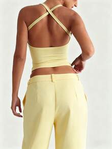 Zyxie Women's Casual Comfortable Camisole & Pants 2 Pieces Set - Yellow - View 2