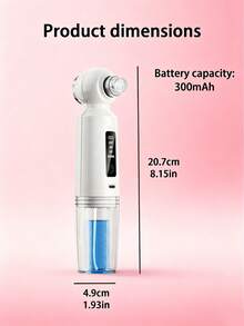 JMMO 1 Piece Electric Blackhead Removal Tool With Heating Function (6 Interchangeable Heads), Portable USB Rechargeable Pore Cleaner, Can Clean The Face And Remove Blackheads, Suitable For Daily Home, Beauty And Skincare, (Built-In 300mAh Lithium Battery) - View 8