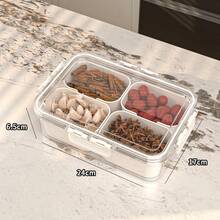 4/8 Compartments Snack Box, Portable Travel Meat Platter With Lid, Refrigerator Food Storage Box, Fruit And Snack Sorting Box, Partitioned Storage Box, Salad Box, Longer Preservation Time, Kitchen Accessories, Pre Meal Preparation, Kitchen Tools. - Multicolor - View 6